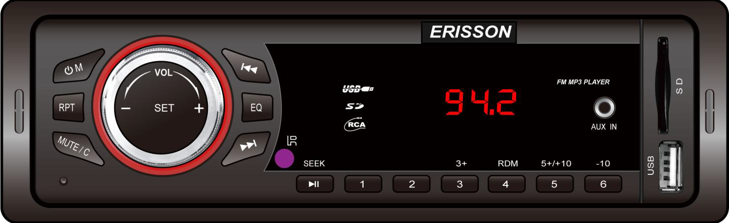 Ресивер-USB Erisson RU 119 FM, USB, SD купить с доставкой, автозвук, pride, amp, ural, bulava, armada, headshot, focal, morel, ural molot