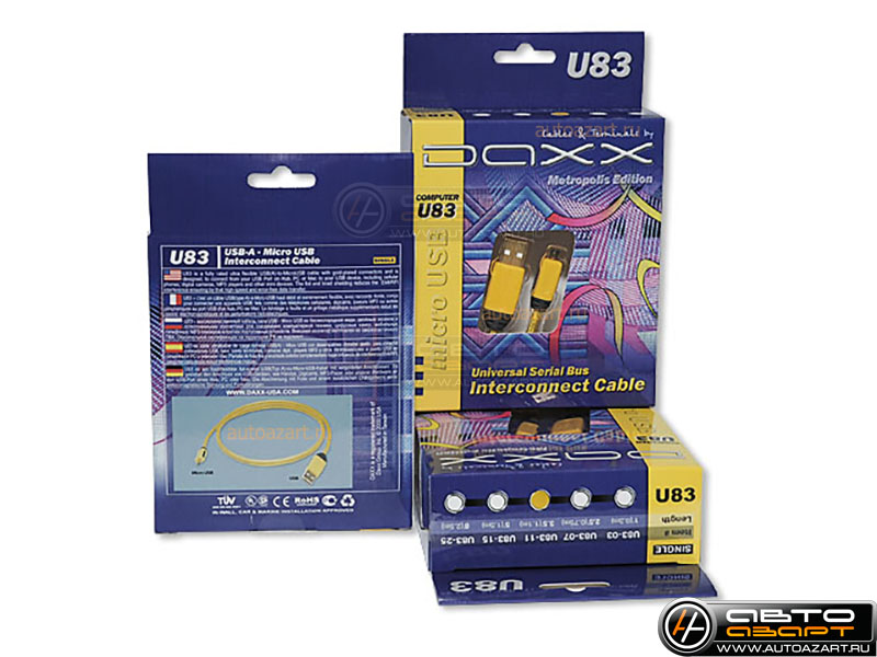 DAXX U83-15 Кабель USB-microUSB 1.5m купить с доставкой, автозвук, pride, amp, ural, bulava, armada, headshot, focal, morel, ural molot