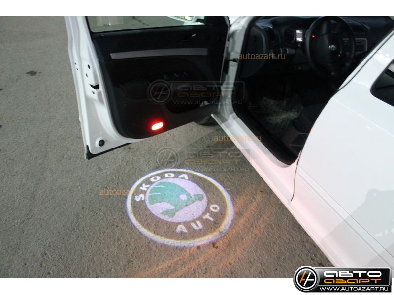 Лазерная проекция логотипа для установки в дверь авто 031 SKODA купить с доставкой, автозвук, pride, amp, ural, bulava, armada, headshot, focal, morel, ural molot
