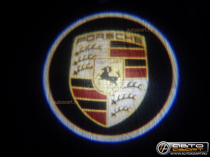 Лазерная проекция логотипа для установки в дверь авто 033 PORSCHE купить с доставкой, автозвук, pride, amp, ural, bulava, armada, headshot, focal, morel, ural molot