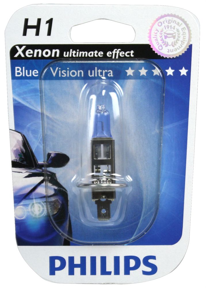Галогеновая лампа Philips H1 12v-55w Blue Vision Ultra блистер (по 1шт) купить с доставкой, автозвук, pride, amp, ural, bulava, armada, headshot, focal, morel, ural molot