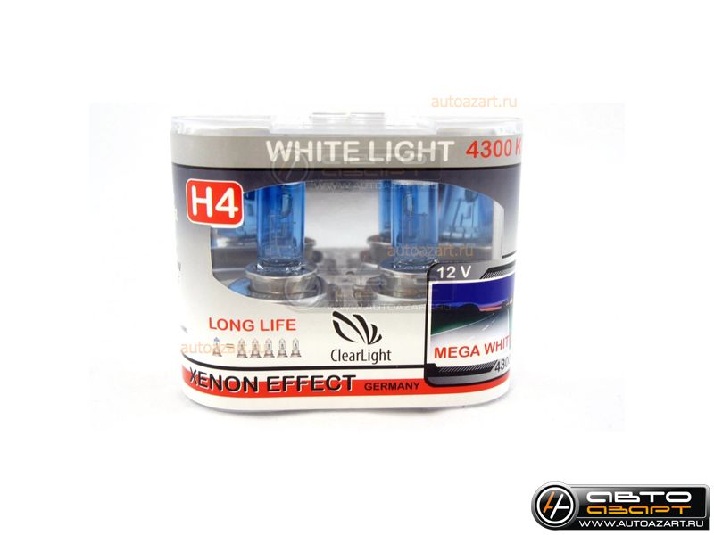 Галогеновые лампы Clearlight H4 12V 60 55w WhiteLight  2шт купить с доставкой, автозвук, pride, amp, ural, bulava, armada, headshot, focal, morel, ural molot