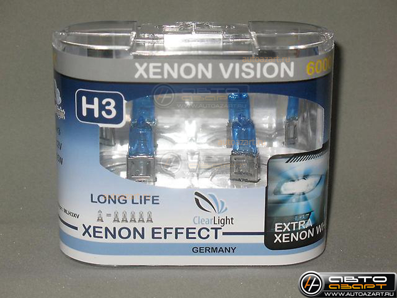 Галогеновые лампы Clearlight H3 12V 55w Xenon Vision  2шт купить с доставкой, автозвук, pride, amp, ural, bulava, armada, headshot, focal, morel, ural molot