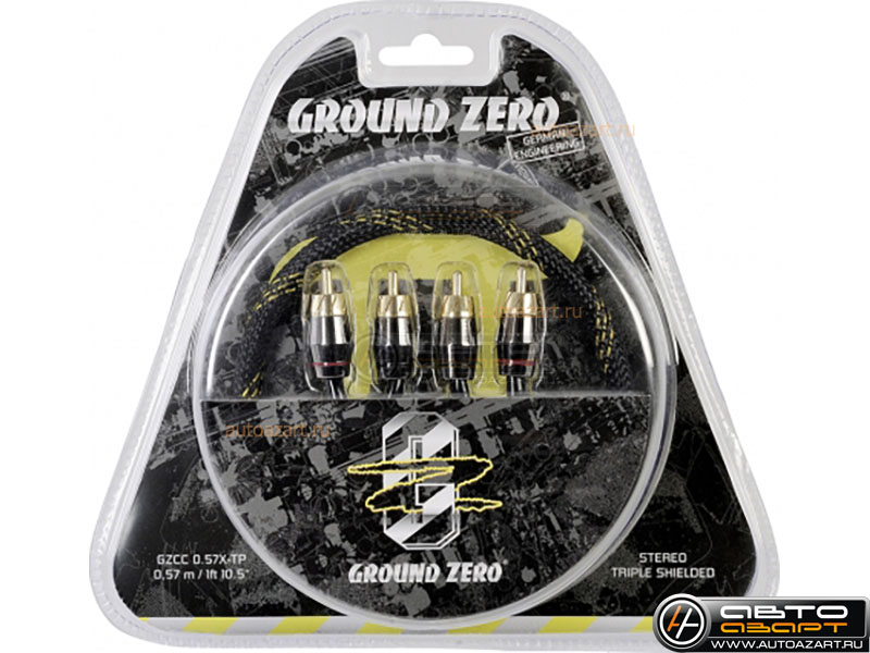 Провод соединительный Ground Zero GZCC 0.57X-TP RCA Межблочный кабель (0,57м) купить с доставкой, автозвук, pride, amp, ural, bulava, armada, headshot, focal, morel, ural molot