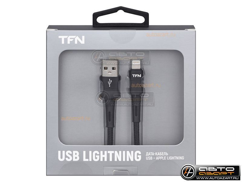 Кабель USB- Lightning нейлон ,1.2м TFN-С-ENV -AL1MBK чёрный купить с доставкой, автозвук, pride, amp, ural, bulava, armada, headshot, focal, morel, ural molot