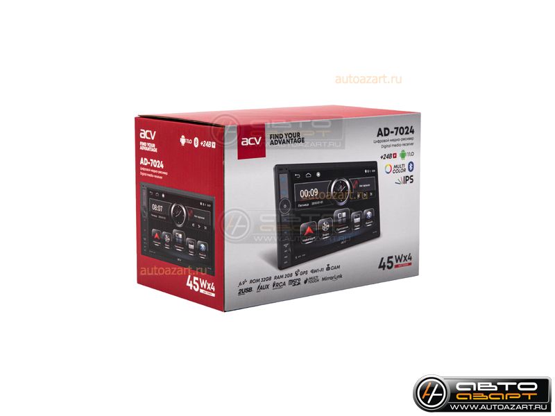 Ресивер-Мультимедиа ACV AD-7024 | 24V | 6,9"-2Din | IPS | Android 11 | 1024*600 | 2+32 | FM/AM/USB/SD/4*45/BT/GPS купить с доставкой, автозвук, pride, amp, ural, bulava, armada, headshot, focal, morel, ural molot