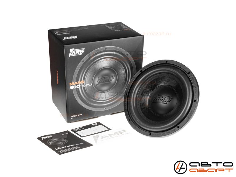 Сабвуферный динамик AMP MASS 500 12D2 V.2 (2+2 Ом, rms500) купить с доставкой, автозвук, pride, amp, ural, bulava, armada, headshot, focal, morel, ural molot