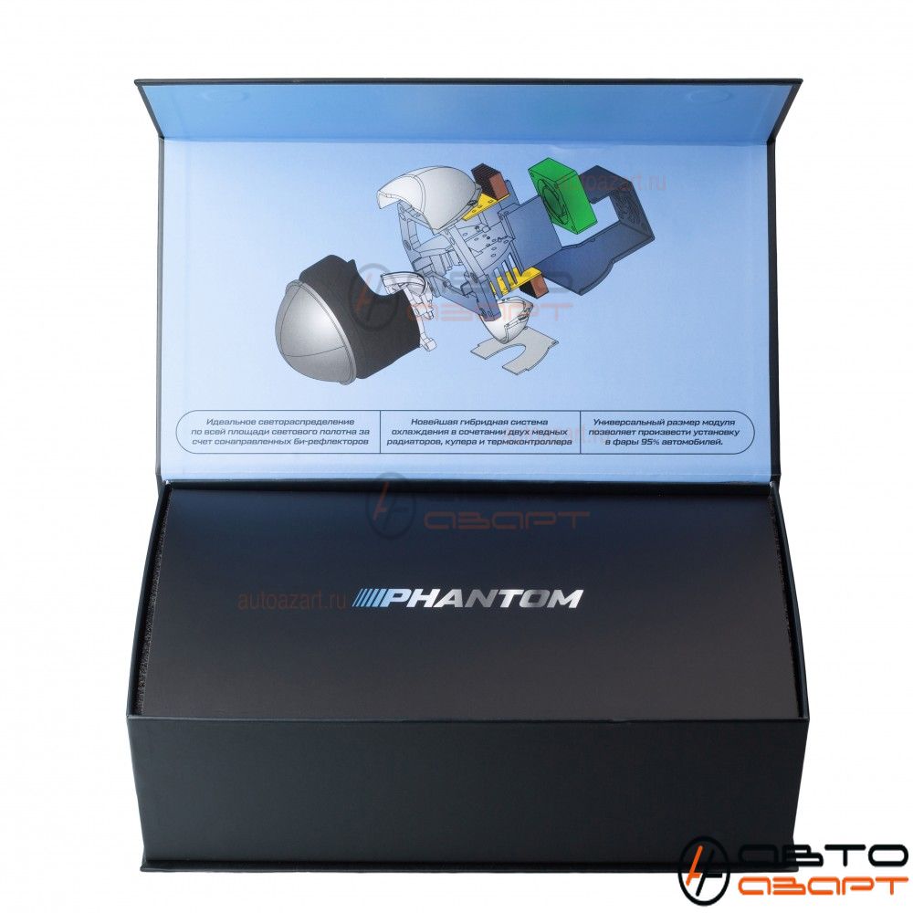 Модули светодиодные, Optima Premium Bi-LED Lens Phantom 5500K, 3.0", 12V, (компл) купить с доставкой, автозвук, pride, amp, ural, bulava, armada, headshot, focal, morel, ural molot