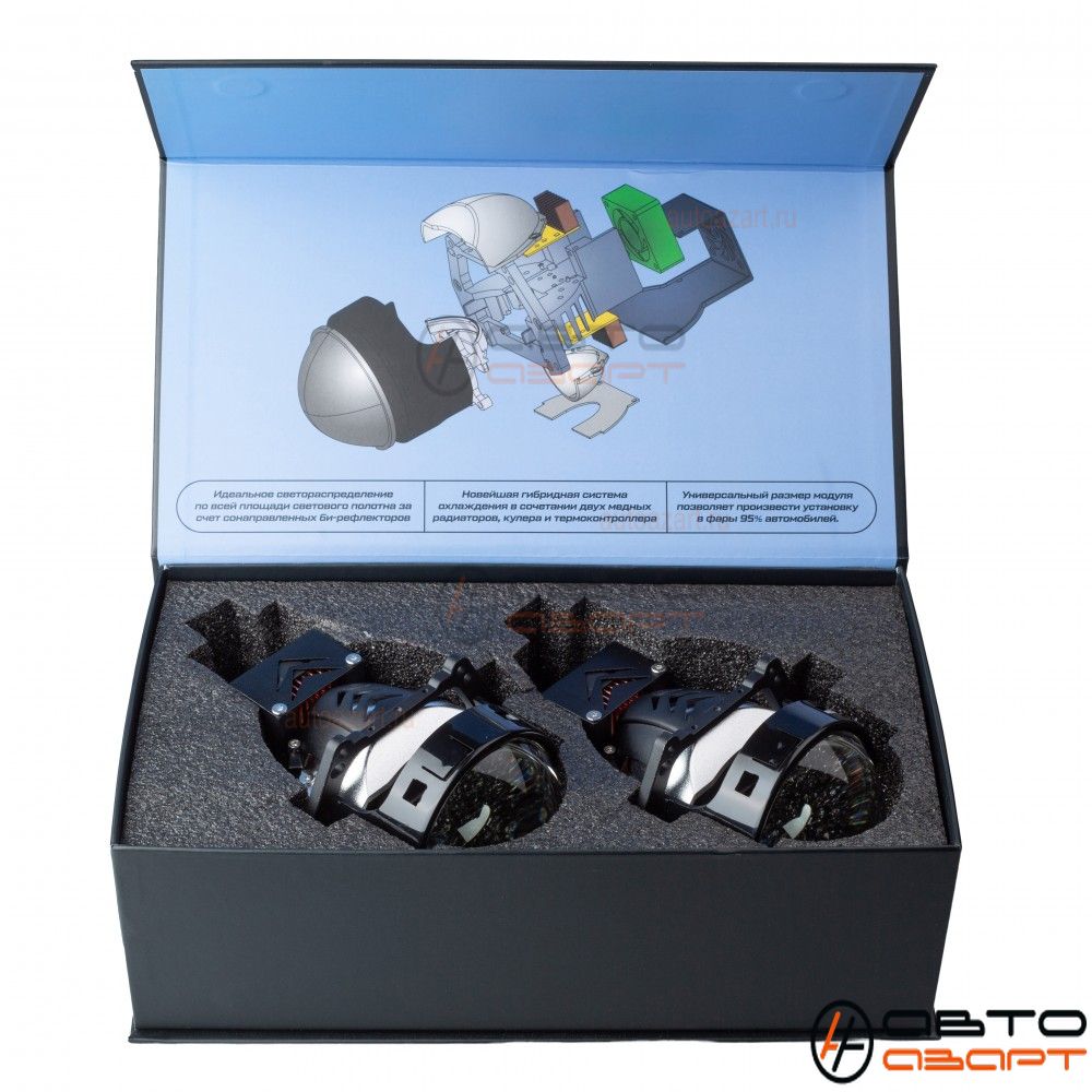 Модули светодиодные, Optima Premium Bi-LED Lens Phantom 5500K, 3.0", 12V, (компл) купить с доставкой, автозвук, pride, amp, ural, bulava, armada, headshot, focal, morel, ural molot